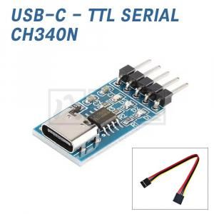USB-C TTL シリアル 変換 CH340N モジュール HW-234基板 5ピンハーネス付き